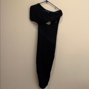 Alice+olivia midi backless black dress